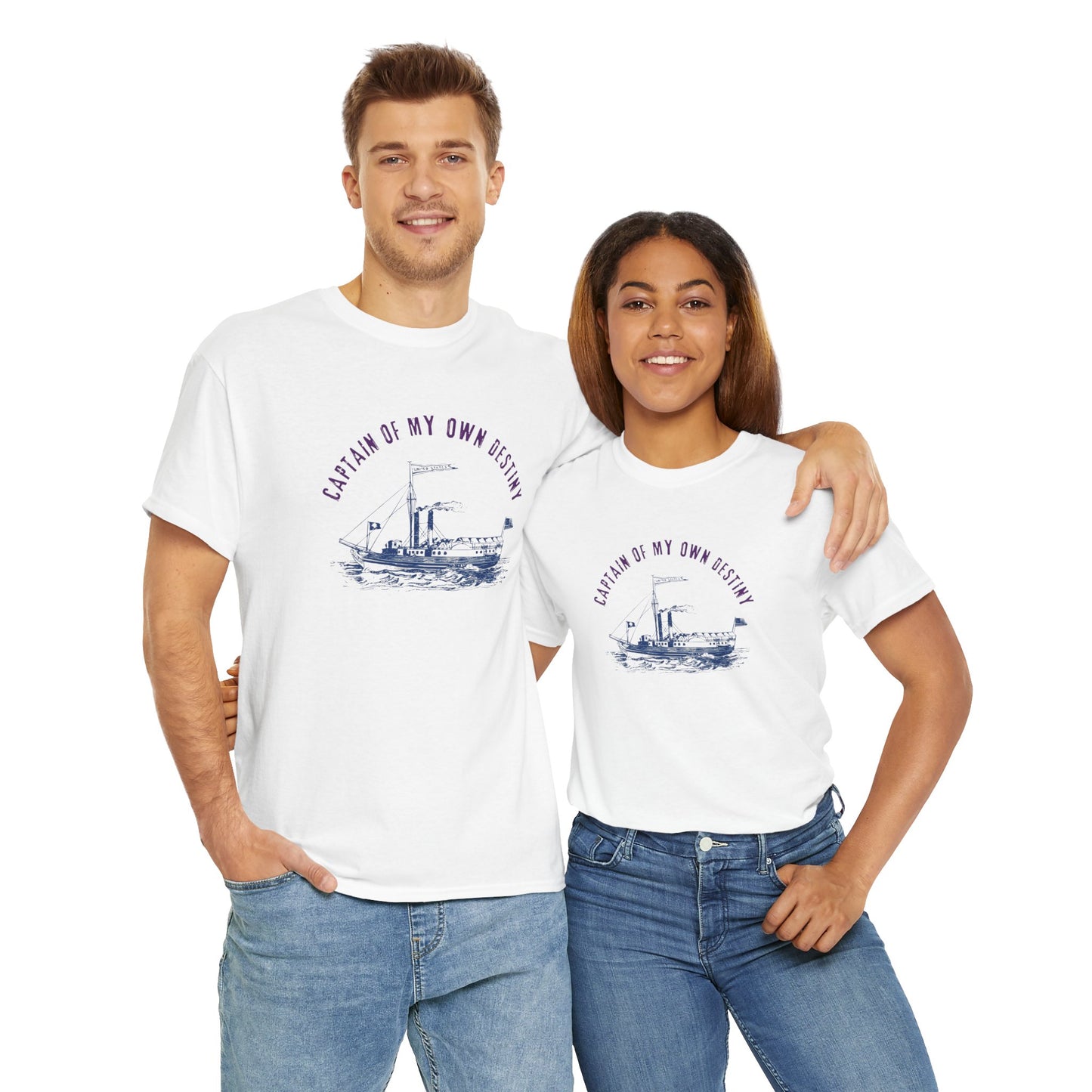 Captain of My Own Destiny Tee, Unisex Heavy Cotton T-Shirt, Nautical Graphic Tee, Casual Summer Shirt, Birthday Gift, Sailing Lover Apparel