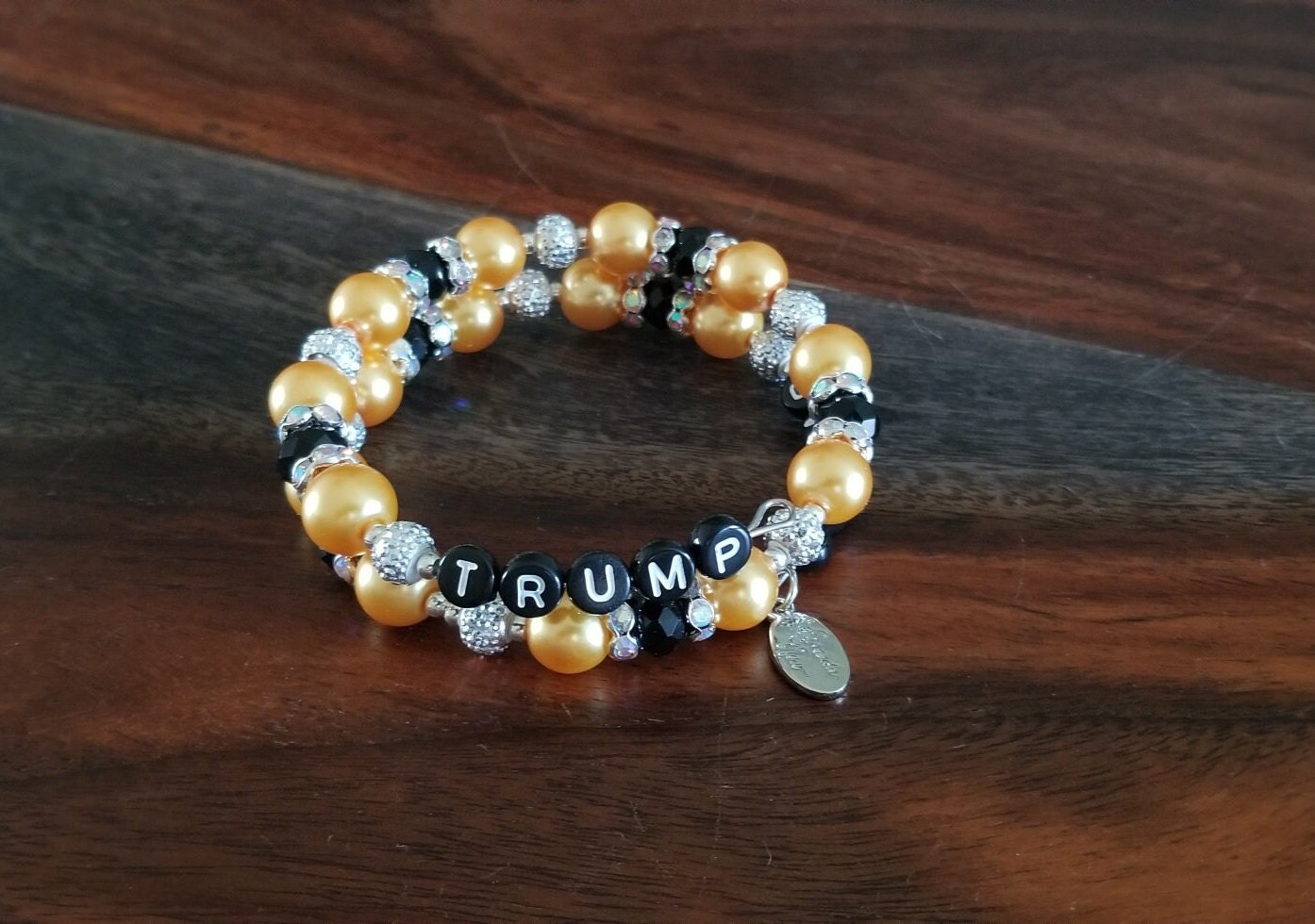 Trump Bracelet, Trump Letter Bracelet, President Trump Bracelet, Gold Trump Bracelet, Trump MAGA Bracelet, Republican Bracelet