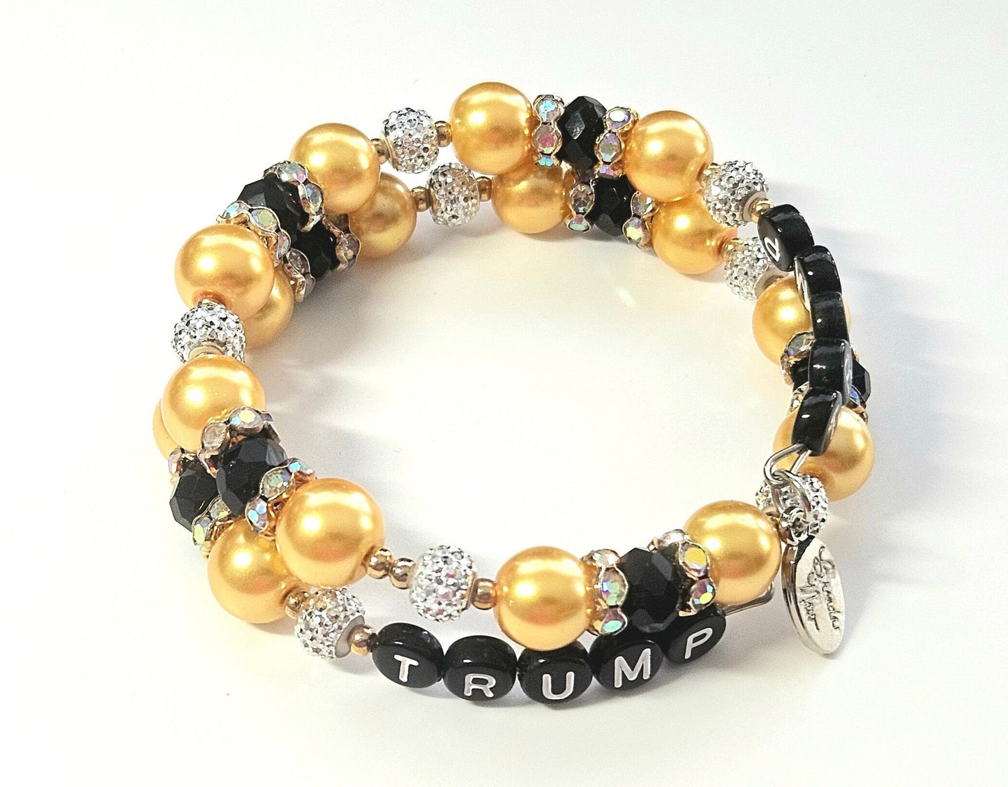 Trump Bracelet, Trump Letter Bracelet, President Trump Bracelet, Gold Trump Bracelet, Trump MAGA Bracelet, Republican Bracelet