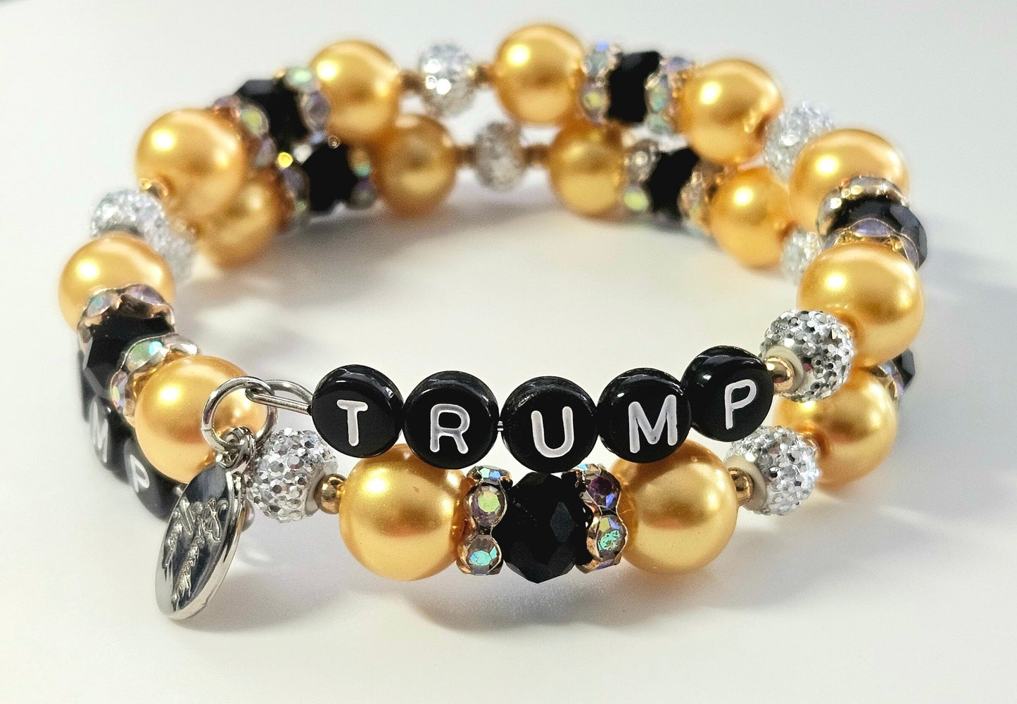 Trump Bracelet, Trump Letter Bracelet, President Trump Bracelet, Gold Trump Bracelet, Trump MAGA Bracelet, Republican Bracelet