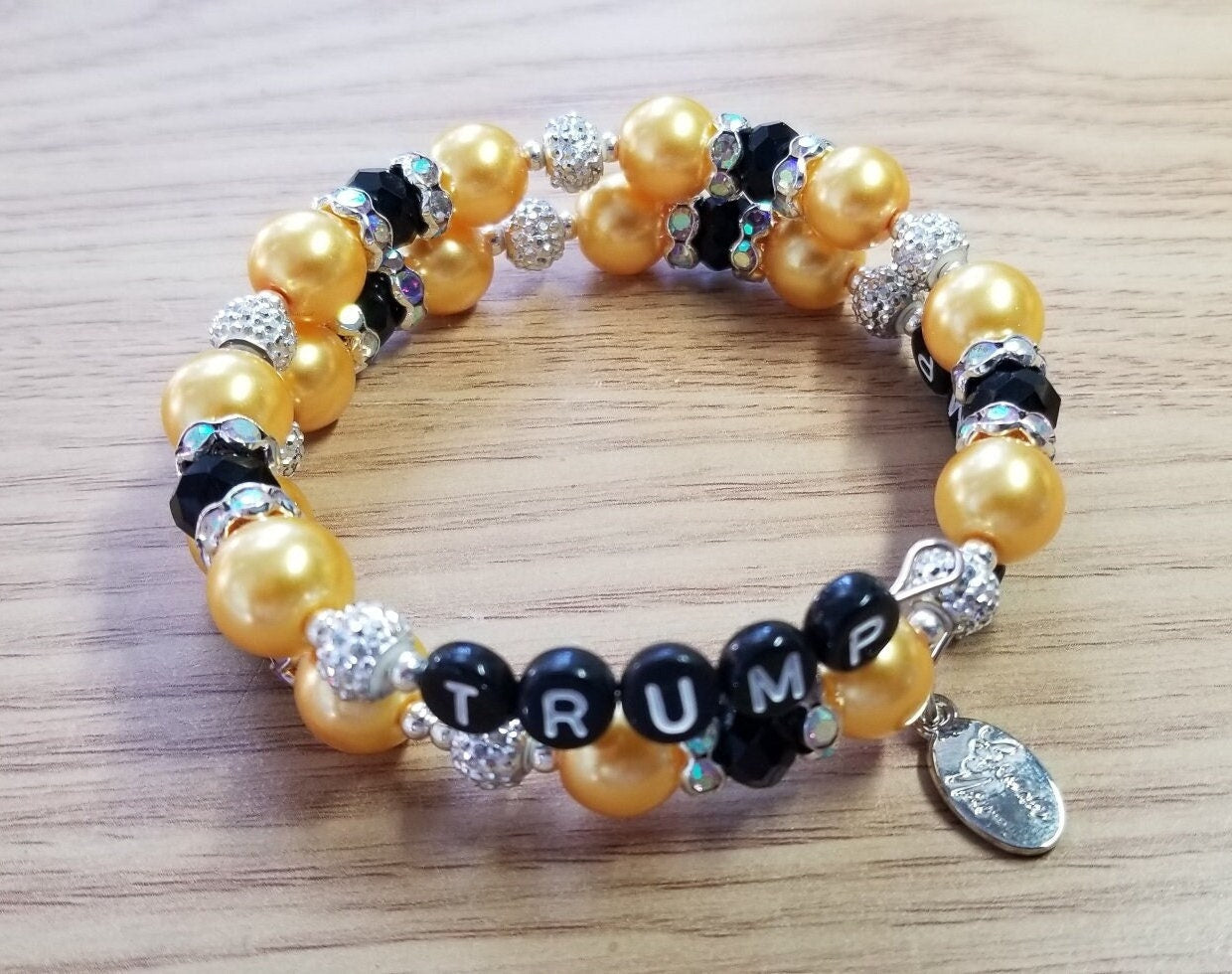 Trump Bracelet, Trump Letter Bracelet, President Trump Bracelet, Gold Trump Bracelet, Trump MAGA Bracelet, Republican Bracelet