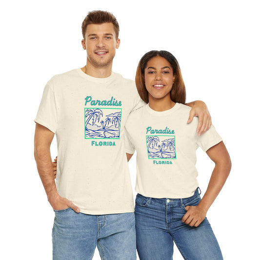 Florida Paradise Unisex Tee, Summer Vacation Shirt, Beach Lover Gift, Tropical Graphic Tee, Casual Wear for Travel