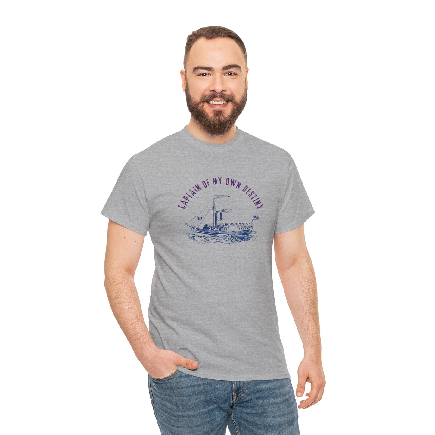 Captain of My Own Destiny Tee, Unisex Heavy Cotton T-Shirt, Nautical Graphic Tee, Casual Summer Shirt, Birthday Gift, Sailing Lover Apparel