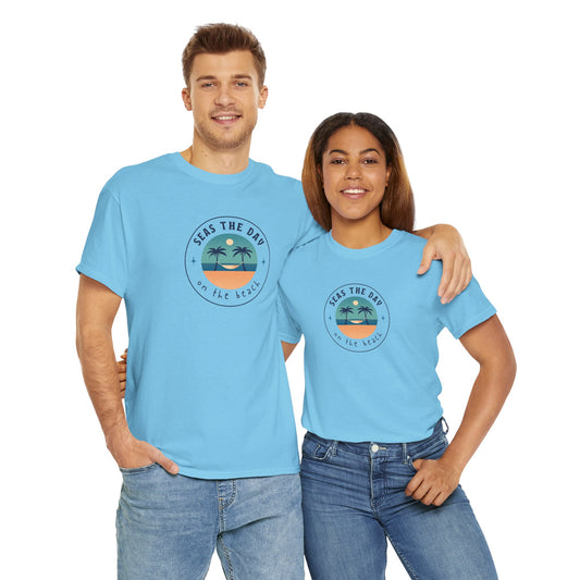 Seas The Day Unisex Heavy Cotton Tee - Beach Lover's Shirt, Summer Vibes Apparel, Ocean Inspired Gift, Vacation Outfit, Casual Wear