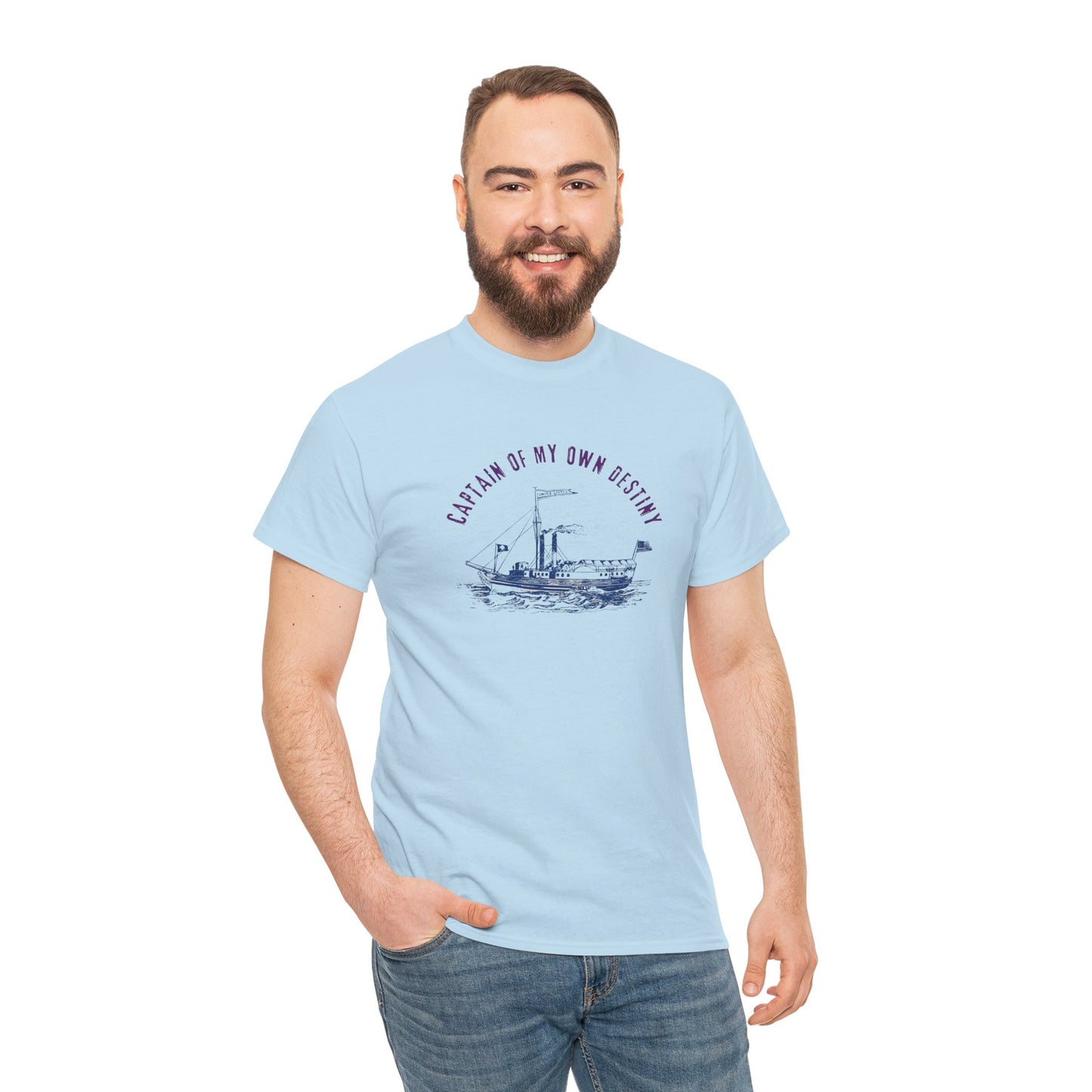 Captain of My Own Destiny Tee, Unisex Heavy Cotton T-Shirt, Nautical Graphic Tee, Casual Summer Shirt, Birthday Gift, Sailing Lover Apparel