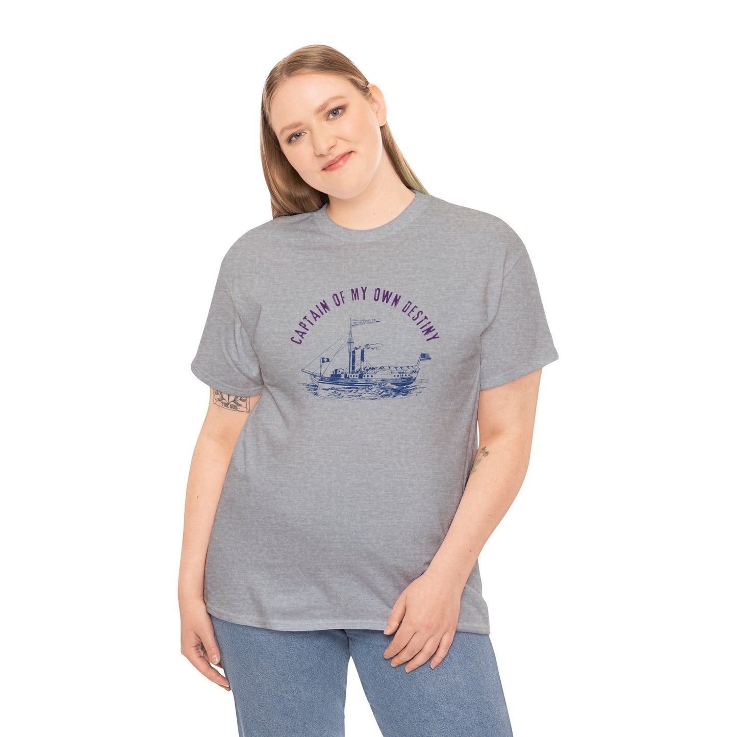 Captain of My Own Destiny Tee, Unisex Heavy Cotton T-Shirt, Nautical Graphic Tee, Casual Summer Shirt, Birthday Gift, Sailing Lover Apparel