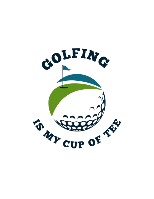 Golfing Is My Cup of Tea Unisex Heavy Cotton Tee, Casual Golf Gift, Sporty T-Shirt, Birthday Present for Golf Lover, Unique Golf Apparel