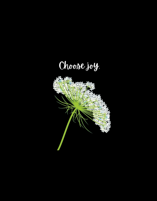 Graphic Tee Women's Softstyle - Queen Anne's Lace Flower & Choose Joy Saying