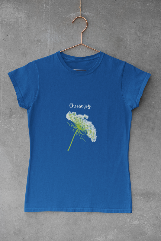 Graphic Tee Women's Softstyle - Queen Anne's Lace Flower & Choose Joy Saying