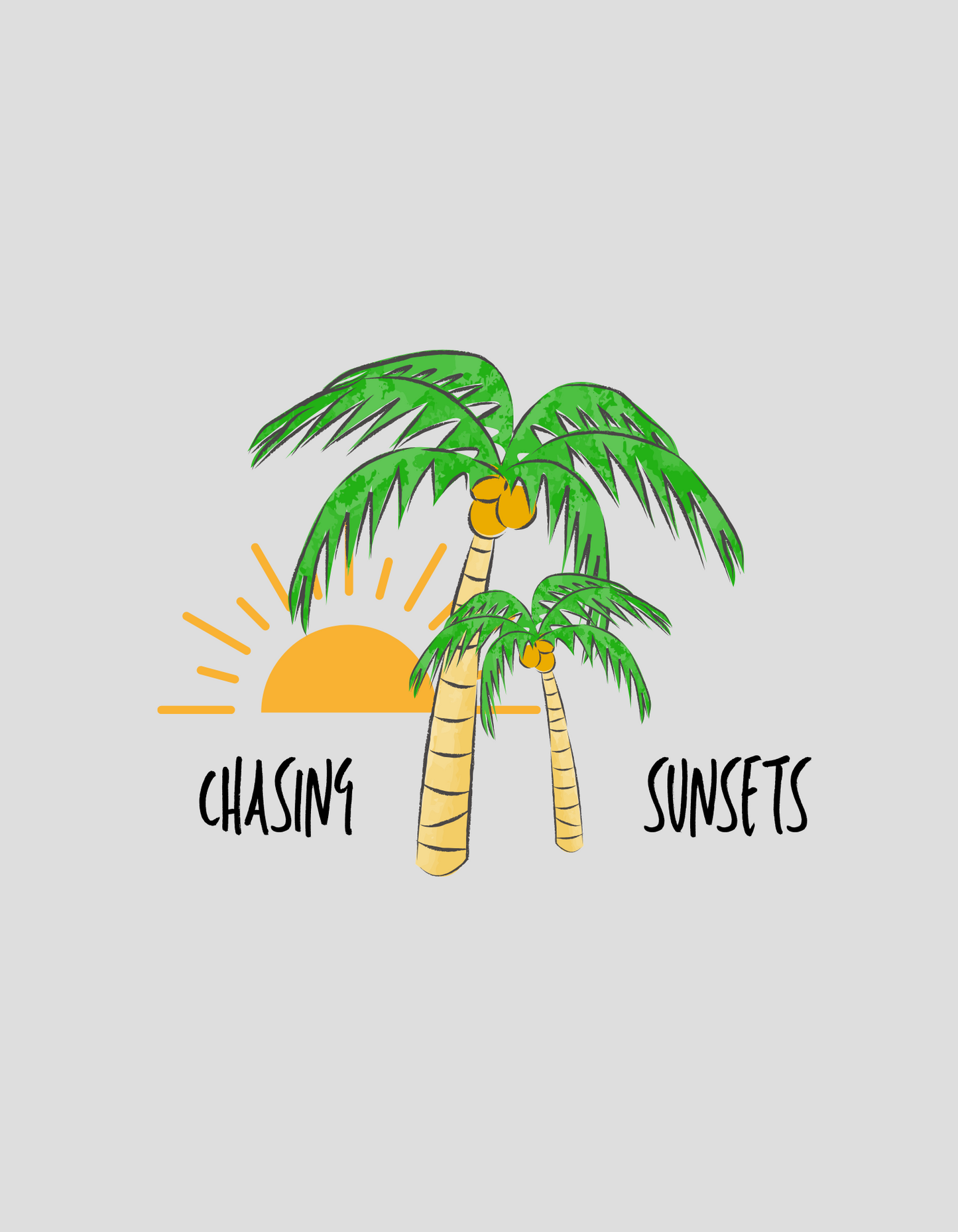 Beach Graphic Tee - Chasing Sunsets and Palm Trees Women's T-Shirt