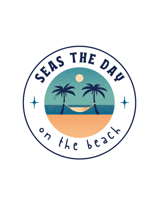 Seas The Day Unisex Heavy Cotton Tee - Beach Lover's Shirt, Summer Vibes Apparel, Ocean Inspired Gift, Vacation Outfit, Casual Wear