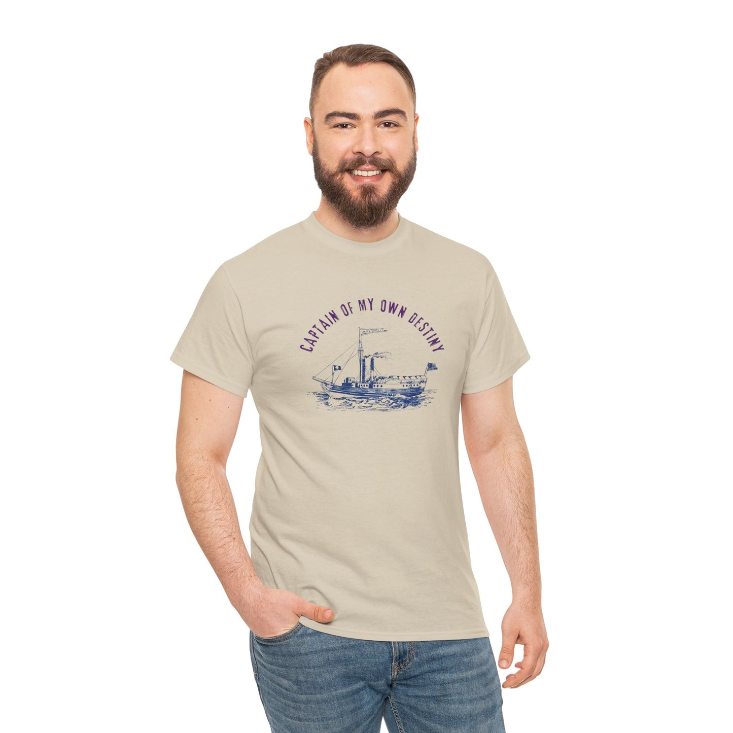 Captain of My Own Destiny Tee, Unisex Heavy Cotton T-Shirt, Nautical Graphic Tee, Casual Summer Shirt, Birthday Gift, Sailing Lover Apparel